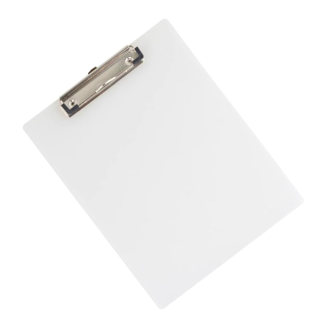 Portapapeles A4 de Plástico Blanco, Pack 10, Forma Ergonómica | Portapapeles de Escritura, Uso Fácil y Manejo Cómodo, Decoracion Colegio, Material Oficina y Papeleria