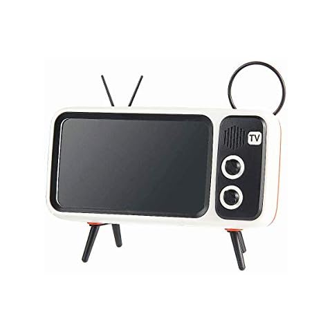TV Speaker Phone Holder Style Mobile Phone Holder with Speaker Suitable for Smartphones Under 6.5 inches for Men Mens Husband Tester (Front Black and Back Gray) Cover