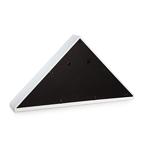 Custom Personalized Solid Wood Triangle Glass Front Flag Display Case (White) #TOP5