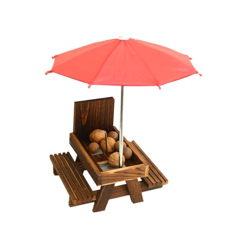 Mangiatoia Per Scoiattoli Da Esterno,Porta Pannocchie Di Legno - Alimentatore per Scoiattoli Carbonizzato | Tavolo Da Picnic In Legno Divertente Con Noci E Mais Per Cortile E E Giardino