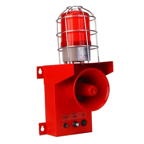 Industrial Sound Light Alarm with Adjustable Volume, LED Rotation Glow for Enhanced Security in Factories, Terminals, and Homes ( 220V)
