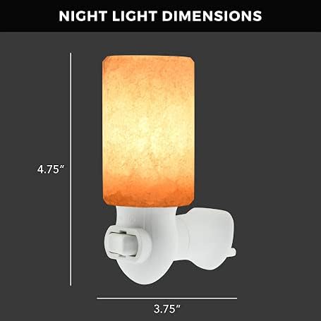 UMAID 2-Pack Plug-in Himalayan Salt Lamp, Hand Carved Salt Night Light with 360-Degree Rotating Wall Plug, Natural Air Purifier for Bedroom, Bathroom, Living Room, Office, & More - 4 Bulbs Included