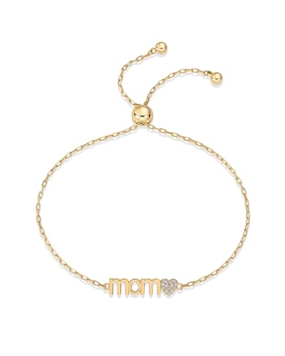 PAVOI 14K Gold Plated Mom Bracelet for Women | Dainty Bracelet Gift for Moms with Cubic Zirconia Accent