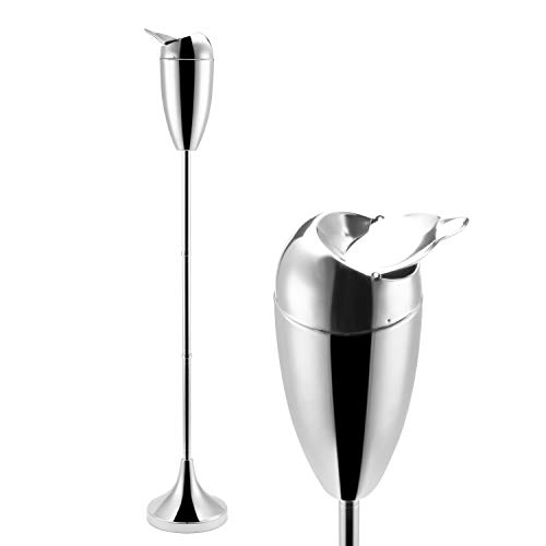 Anfrere Standing Ashtray Outdoor for Patio, Large & Tall Outside Ashtrays for Cigarette Butt Receptacle Disposal, Commercial Metal Smokers Cigar Ash Tray Container with Lid, AN01CH