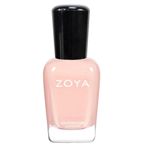 ZOYA Brenna Nail Polish, Soft Milky Baby Pink Cream Polish with Subtle Peach, Cool-Tone French Nude Color, Big10Free Vegan, 0.5 fl oz