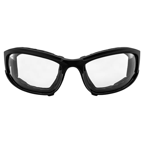 Global Vision Assault Motorcycle Sunglasses Safety Glasses ANSI Z87.1 Convertible to Goggles 2 Pairs Black Frame w/Clear & Smoke Lenses2