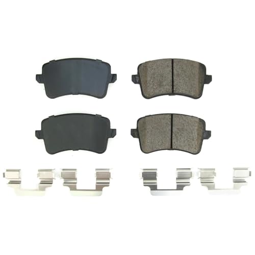Image of PowerStop Rear Brake Pads for Audi Q5 2013-17 |S4 2010-16 |S5 2008-17 |SQ5 2014-17 - Z17 Ceramic Brake Pads with Installation Hardware, 17-1386B