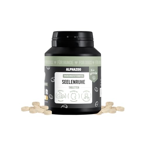 alphazoo Seelenruhe Tabletten für Hunde 75g - Ergänzungsfuttermittel mit Baldrian Melisse Hopfen - mit...