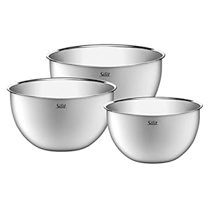 Silit Kitchen Bowl Set 3 Pieces Stainless Steel Bowls Multifunctional Mixing Bowl Stainless Steel Salad Bowl Serving Bowl Stackable