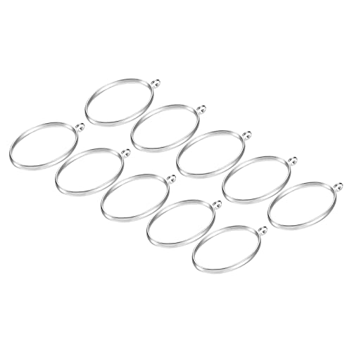 M METERXITY 20 Pack Open Bezels for Resin - Hollow Frames Alloy Oval Shaped, Apply to DIY Crafts Pendants Pressed Flowers (Silver Tone)