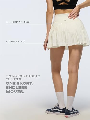 Image of CAVA Plie Pleated Skort for Women | High-Waist Athletic Skort with Built-in Shorts & Pockets | Sweat-Wicking Activewear