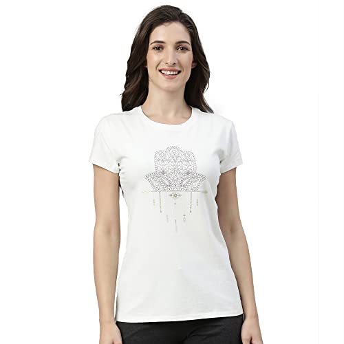 Image of Enamor Short Sleeve Crew Neck Regular Length Basic Crew T-Shirt - Slim Fit, Soft and Breathable Stretch Cotton - E147