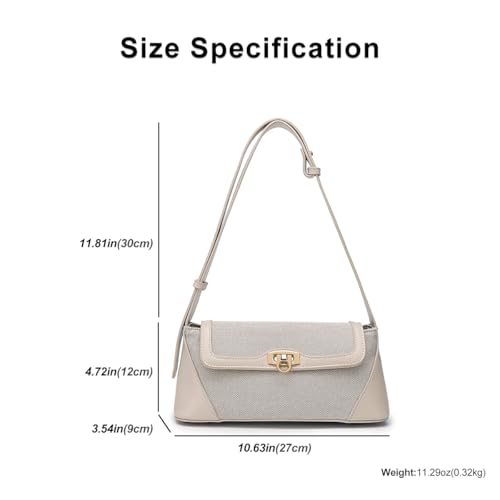 Image of Small Shoulder Bag for Women, Retro PU Leather Underarm Bag Top Handle Hobo Tote Clutch Handbag Purse with Buckle Closure