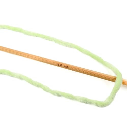 Image of Cuddly Velvet Chenille Yarn, Super Soft Fluffy Bulky for Knitting Crocheting Crafting Blanket Amigurumi, Durable for Shedding, 100 Gram (3.53 Ounces) 109 Yards (100 Meters) (Lime)