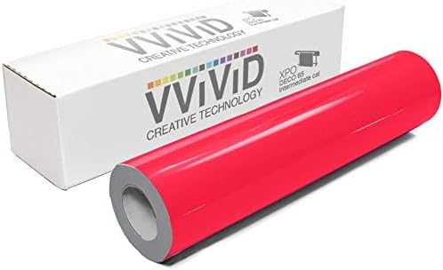 Miniatura 2 de VViViD DECO65 - Rollo de vinilo permanente color rosa fluorescente neón de 12 pulgadas x 5 pies para Cricut, Silhouette y Cameo, incluyendo hoja