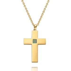 TANAOR Men’s Nano Bible Cross Pendant Necklace