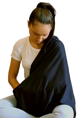 Image of LK Baby Infinity Nursing Scarf Breastfeeding Cover Ultra Soft Premium Jersey Polyester- 100% AZO free and Safe for Baby (Black)
