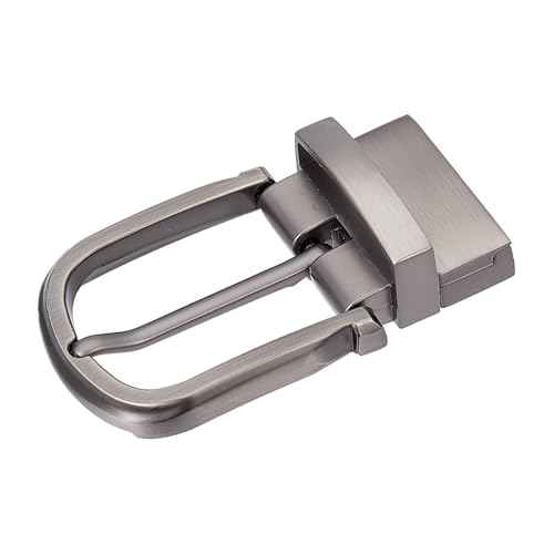 NICENEEDED Silver Reversible Belt Buckles, Replacement Classic Business Belts buckle, Alloy Clamp Men's Belt Clamp Repair Kit Leather Craft Accessories