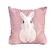 Angel's Pride Lapin 1 Housse de Coussin Aspect Velours avec Application brodée Handcraft décoratif Housse de Coussin pour canapé Restaurant hôtel 45X45cm (Rose, sans Boucle)