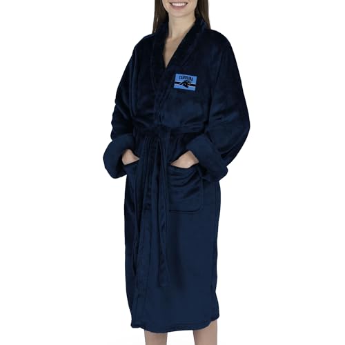 NORTHWEST NFL Carolina Panthers Rollout Silk Touch Robe with Logo, Comfortable Lounge Wear for Men and Women, Small/Medium