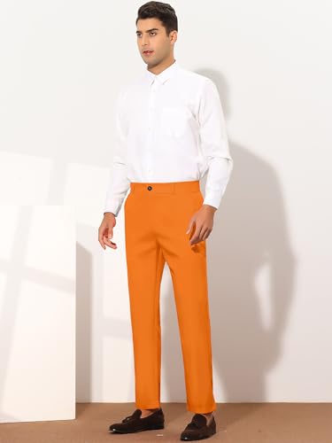 Lars Amadeus Men's Dress Pants Flat Front Zipper Up Straight Leg Business Chino Trousers3