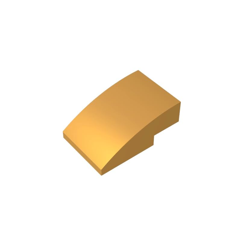 24309 Arched Brick Slope Curved 3x2 No Studs 50 Pieces GDS-1123 Compatible with Lego Building Blocks Color:Pearl Gold โ image 1