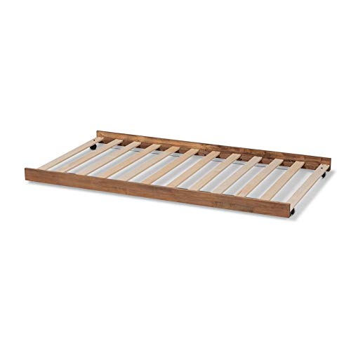 Baxton Studio Veles Modern And Contemporary Ash Walnut Finished Twin Size Trundle Bed #TOP4