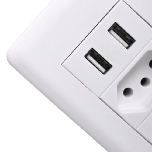 Tomada De Parede Dupla Com 2 Entradas Usb Bivolt Switch Inteligente Turbo