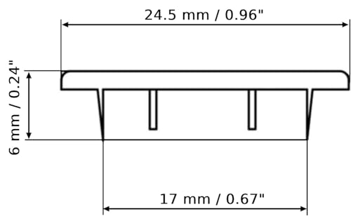 Image of (Pack of 40) Window Gray Plastic Hole Plugs 0.96 inch x 0.67 inch (24.5 x 17 mm), Drill Hole Cover Caps, Furniture Hole Plug, Screw Hole Plugs
