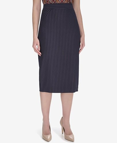 Tommy Hilfiger Women's Midi Length Slim Striped Skirt2