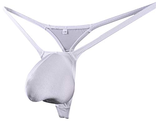 Men's Bulge Pouch G-String Bikini Thong Nylon Black WSS512