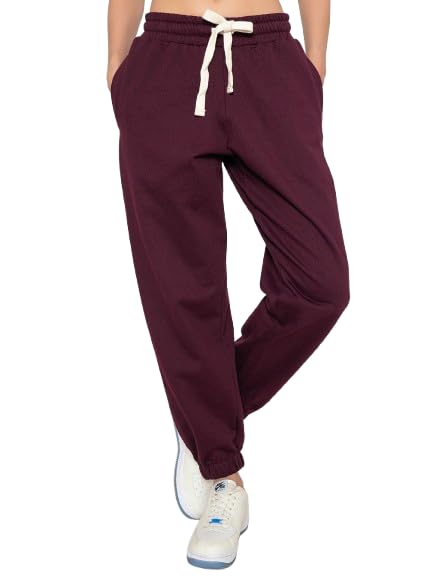 Pure Cotton Wine Joggers with 2 Pockets-image-29
