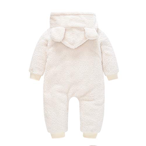 Newborn Baby Snowsuit Fleece Lined Onesie Outfits Warm Hooded Romper for Boys Girls Jumpsuit Zip Up Winter Thick Teddy Coat2