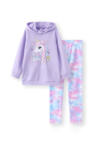 Image of PATPAT Girls 2 Piece Outfits Long Sleeve Hoodie and Leggings Clothing Set Outfits for Girls 4-12Y Fall /Winter Outfits