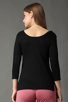 Wearslim® Women's Winter Warmer Thermal Vest 3/4 Sleeves Ultra Soft Scoop Neck Winter Inner Wear Top Johns Underwear