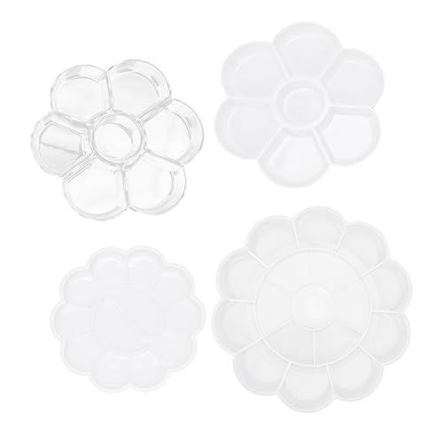 ERINGOGO Watercolor Palette 7 Compartment Box Flower Shape Boys and Girls Art Painting Palette Portable Mixing Board for School Art Classes