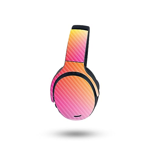 Image of MightySkins Carbon Fiber Skin Compatible with Skullcandy Crusher ANC 2 - Sunset Blur | Protective, Durable Textured Carbon Fiber Finish | Easy to Apply