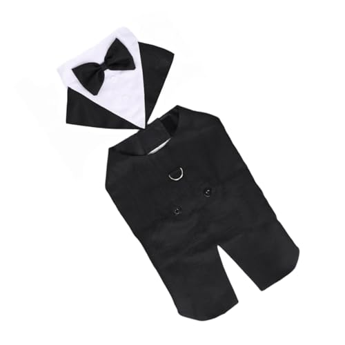Traje formal para perro con moño, talla M miniatura 7