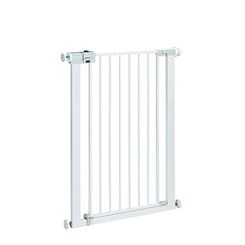 Safety 1st Easy Close Extra Tall Metal Safety gate 91 cm de altura, puerta para niños, escaleras, puertas y compartimentos con dimensiones 73 80 cm, puerta para perros de interior, metal color blanco