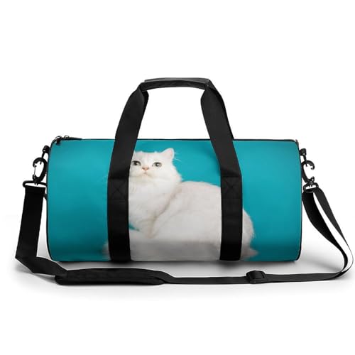 Sac week-end chat blanc pour optimiser vos bagages cabine