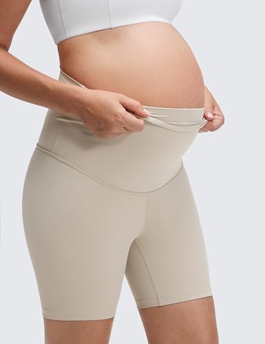 Image of CRZ YOGA Maternity Biker Shorts 6 inch | Butterluxe, Extremely Soft, Gentle Compression, Yoga, Super High Rise, U-shaped Belly, Pregnancy and Postpartum