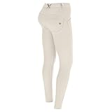 Wrup FREDDY - Pantaloni Push Up Wr.up® In Jersey Drill Ecosostenibile, Donna, Beige, Small
