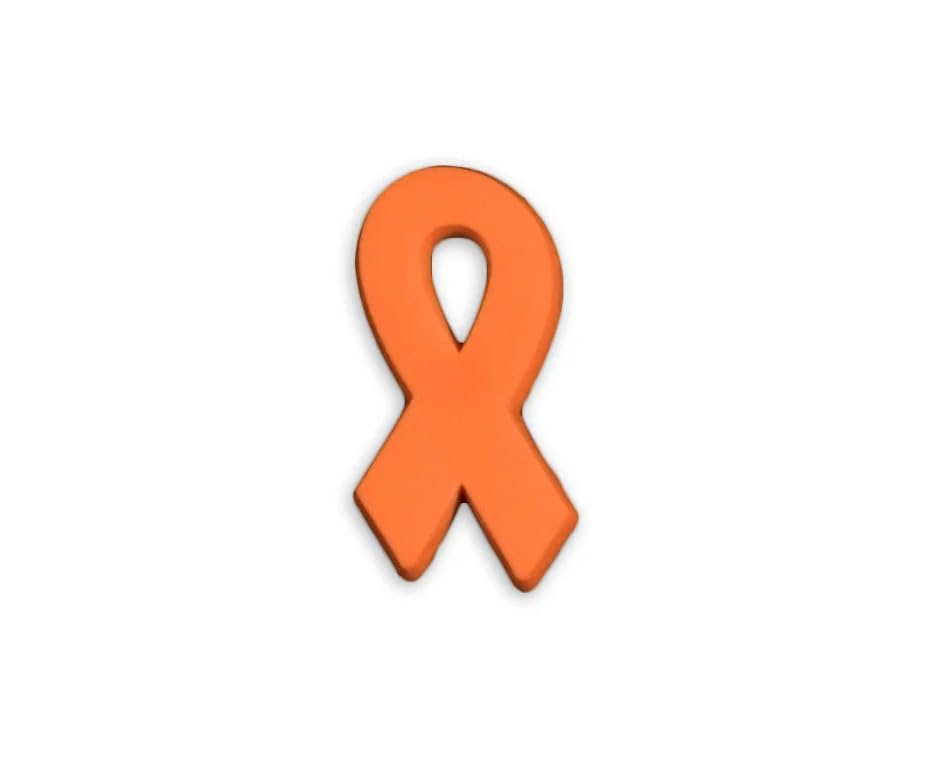 Image of 1 /2 /5 /10 /25 /50pcs Orange Ribbon Awareness Pins for Kidney Cancer, Leukemia, Multiple Sclerosis, Hunger, Gun Violence /Mass Shooting Awareness - Perfect for Support Groups, Gift-Giving, and Fundraisers