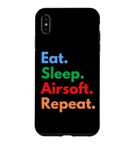Eat Sleep Airsoft Repeat Airsoft�v���[���[�ƈ��D�ƌ��� �X�}�z�P�[�X iPhone XS Max �p