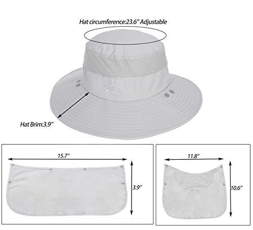 Image of Fishing Hat for Men, Outdoor 3 in 1 Sun Hat Summer Safari Boonie Cap