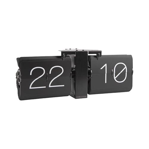 Karlsson Moderne Flip No Case Uhr, 36 x 8,5 x 14, Schwarz