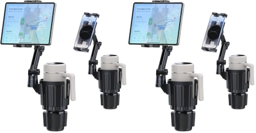 Image of Cup Holder Tablet Mount, Ipad Cup Holder Car Mount with Adjustable Arm for Tablet iPhone 3-11in iPad Pro Air Mini, Fire, iPhone 15, Galaxy S24 Z Fold 5 (Pack of 2)