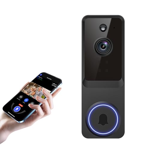CutePanda 2K Wireless doorbell Camera, 2.4G WiFi, Night Vision Function, Artificial Intelligence Human Detection, Instan - Detailed View