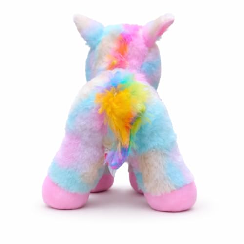 Image of Multicolor Unicorn Soft Toy - 25cm Length | Cute Plush Stuffed Animal for Kids & Girls | Ultra Soft, Fluffy & Lightweight Color May Vary