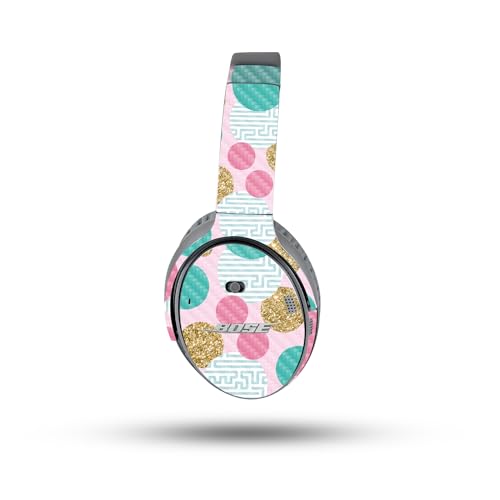 Image of MightySkins Carbon Fiber Skin Compatible with Bose QuietComfort 35 II Headphones - Golden Bubbles | Protective, Durable Textured Carbon Fiber Finish | Easy to Apply